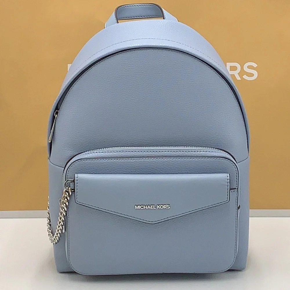 MICHAEL KORS  Maisie Medium Pebbled Leather 2-in-1 Backpack Denim NWT